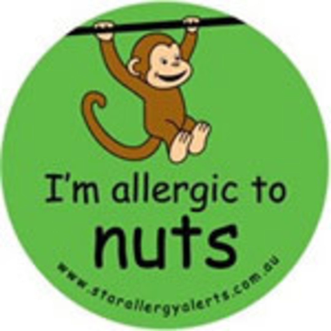 I'm Allergic to Nuts Badge Pack (Monkey) Green or Pink image 0